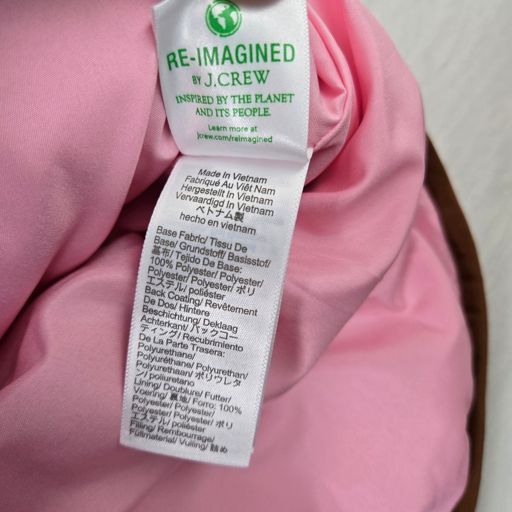 J.Crew Excursion Puffer Quilted Vest NEW XS Brown Pink Lining XS Women's Recycle - Picture 7 of 10